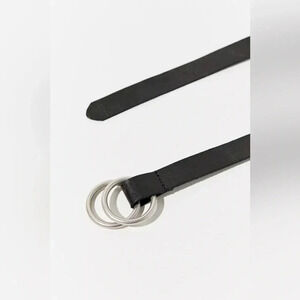 Urban Outfitters Thin Double O-Ring Leather  Belt